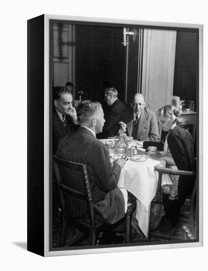 Associate Consultant to America Delegation Dr. W. E. B. Dubois, Eating Lunch with Other Consultants-Peter Stackpole-Framed Premier Image Canvas