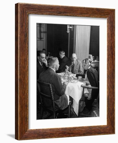 Associate Consultant to America Delegation Dr. W. E. B. Dubois, Eating Lunch with Other Consultants-Peter Stackpole-Framed Photographic Print