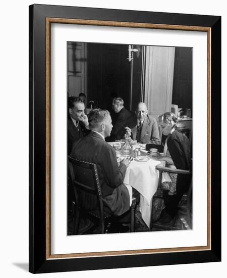 Associate Consultant to America Delegation Dr. W. E. B. Dubois, Eating Lunch with Other Consultants-Peter Stackpole-Framed Photographic Print