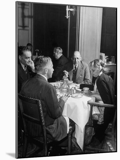 Associate Consultant to America Delegation Dr. W. E. B. Dubois, Eating Lunch with Other Consultants-Peter Stackpole-Mounted Photographic Print