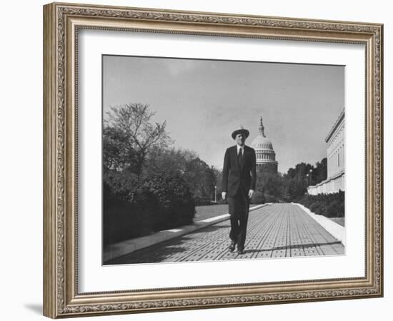 Associate Justice William O. Douglas, Arriving at the Supreme Court-null-Framed Photographic Print