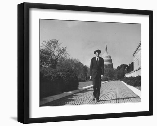 Associate Justice William O. Douglas, Arriving at the Supreme Court-null-Framed Photographic Print