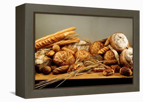 Assorted Baked Goods and Cereal Ears (Free-Standing)-Rauzier-Riviere-Framed Premier Image Canvas
