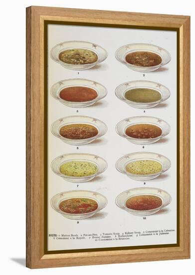 Assorted Bowls Of Soup-Isabella Beeton-Framed Premier Image Canvas