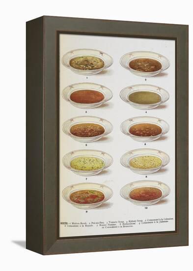 Assorted Bowls Of Soup-Isabella Beeton-Framed Premier Image Canvas