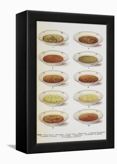 Assorted Bowls Of Soup-Isabella Beeton-Framed Premier Image Canvas