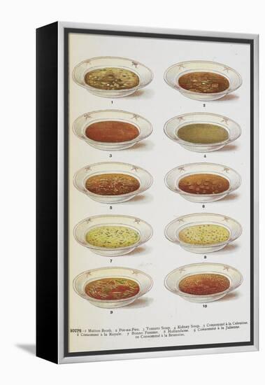 Assorted Bowls Of Soup-Isabella Beeton-Framed Premier Image Canvas