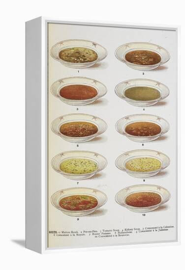 Assorted Bowls Of Soup-Isabella Beeton-Framed Premier Image Canvas