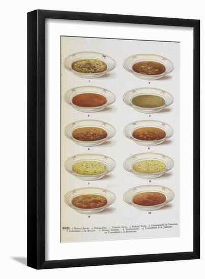 Assorted Bowls Of Soup-Isabella Beeton-Framed Giclee Print