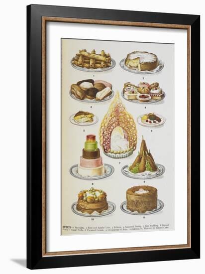 Assorted Cakes and Desserts-Isabella Beeton-Framed Giclee Print