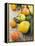 Assorted Citrus Fruit on Wooden Background-null-Framed Premier Image Canvas