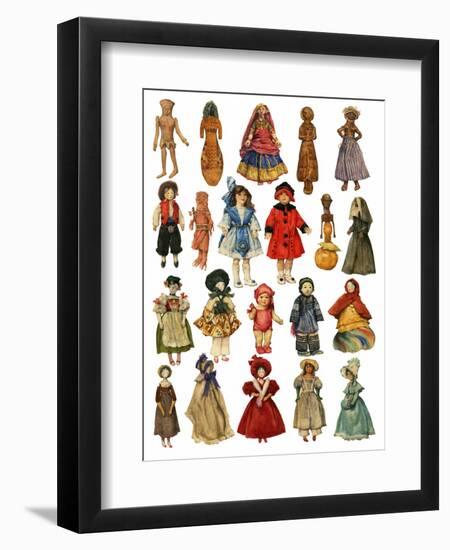Assorted Dolls-English School-Framed Giclee Print