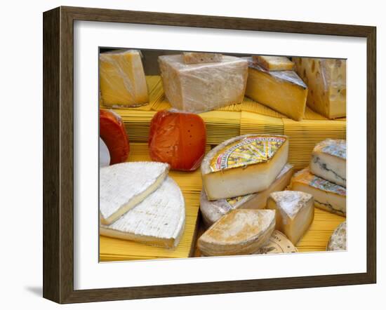 Assorted French Cheeses on a Market Stall, La Flotte, Ile De Re, Charente-Maritime, France, Europe-Richardson Peter-Framed Photographic Print