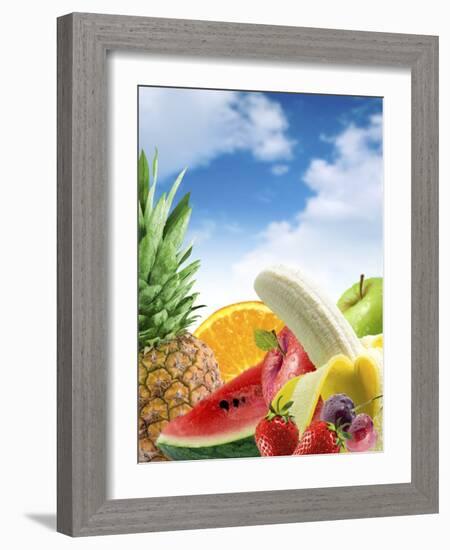 Assorted Fresh Fruit-Victor Habbick-Framed Photographic Print