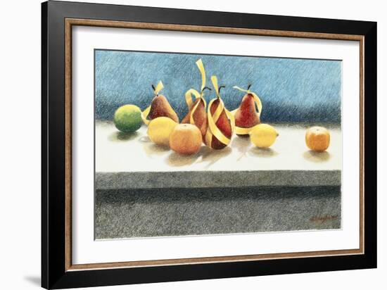 Assorted Fruit and Ribbons-Helen J. Vaughn-Framed Giclee Print