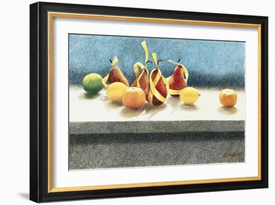 Assorted Fruit and Ribbons-Helen J. Vaughn-Framed Giclee Print
