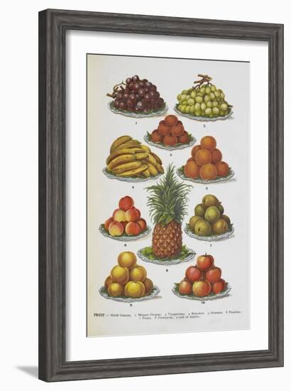 Assorted Fruits Including Pineapple-Isabella Beeton-Framed Giclee Print