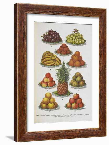 Assorted Fruits Including Pineapple-Isabella Beeton-Framed Giclee Print