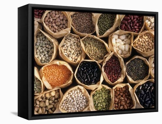 Assorted Peas, Lentils and Beans in Paper Bags-null-Framed Premier Image Canvas