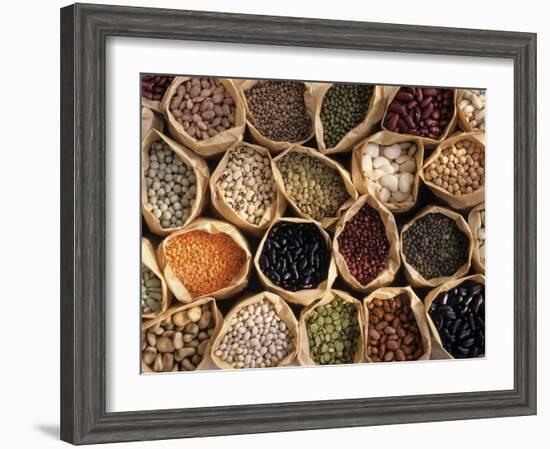 Assorted Peas, Lentils and Beans in Paper Bags-null-Framed Photographic Print