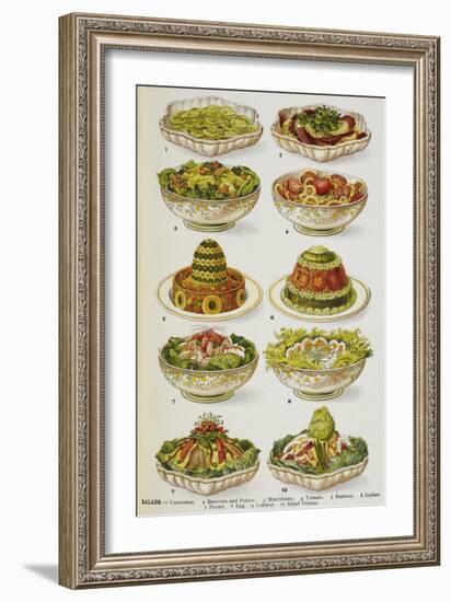 Assorted Salad Dishes-Isabella Beeton-Framed Giclee Print