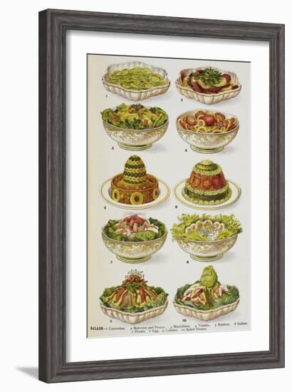 Assorted Salad Dishes-Isabella Beeton-Framed Giclee Print