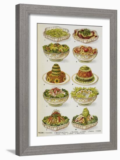 Assorted Salad Dishes-Isabella Beeton-Framed Giclee Print