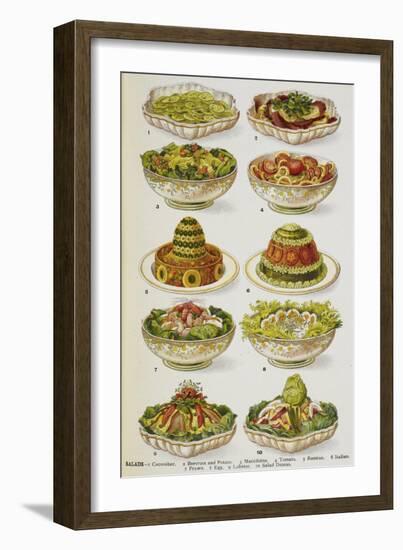 Assorted Salad Dishes-Isabella Beeton-Framed Giclee Print