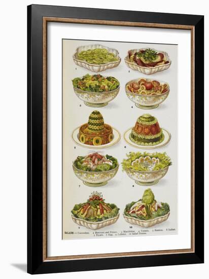 Assorted Salad Dishes-Isabella Beeton-Framed Giclee Print