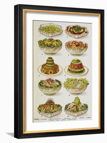 Assorted Salad Dishes-Isabella Beeton-Framed Giclee Print