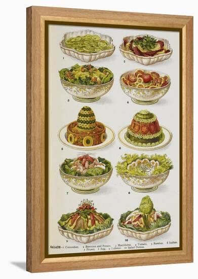 Assorted Salad Dishes-Isabella Beeton-Framed Premier Image Canvas