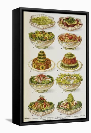 Assorted Salad Dishes-Isabella Beeton-Framed Premier Image Canvas