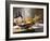 Assorted Types of Cheese with Bread, Red Wine-null-Framed Photographic Print