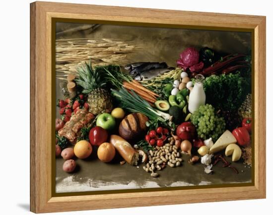 Assortment of Fruits, Vegetables & Nuts-null-Framed Premier Image Canvas