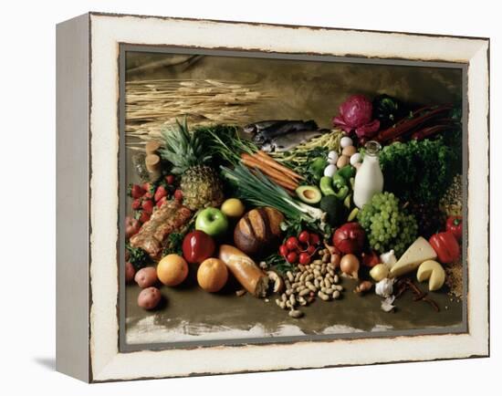 Assortment of Fruits, Vegetables & Nuts-null-Framed Premier Image Canvas