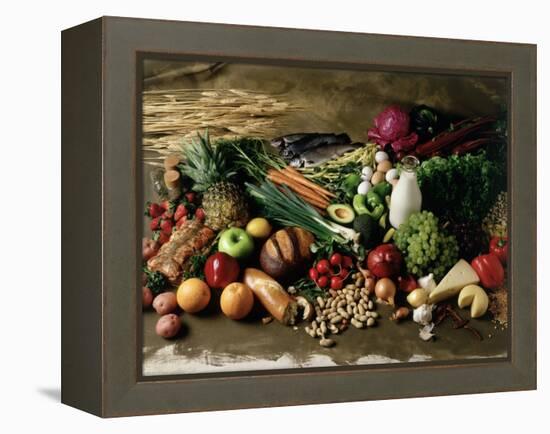 Assortment of Fruits, Vegetables & Nuts-null-Framed Premier Image Canvas