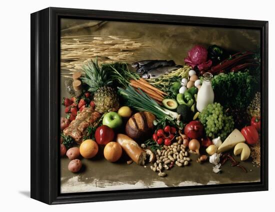 Assortment of Fruits, Vegetables & Nuts-null-Framed Premier Image Canvas