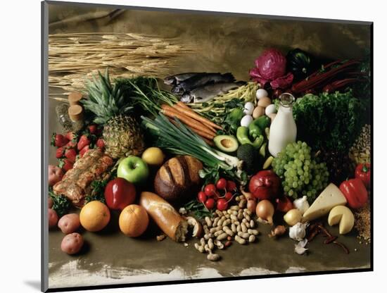 Assortment of Fruits, Vegetables & Nuts-null-Mounted Photographic Print