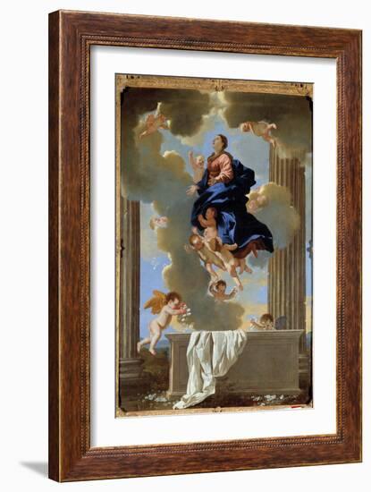 Assumption of the Virgin, 17Th Century (Oil on Canvas)-Nicolas Poussin-Framed Giclee Print
