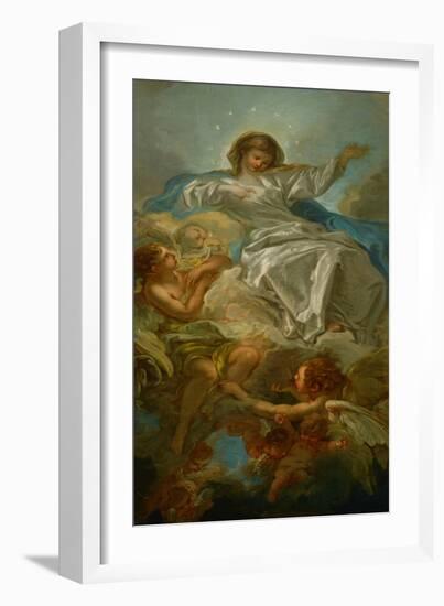 Assumption of the Virgin, Sketch for the Altarpiece in St. Sulpice, Paris-Francois Boucher-Framed Giclee Print