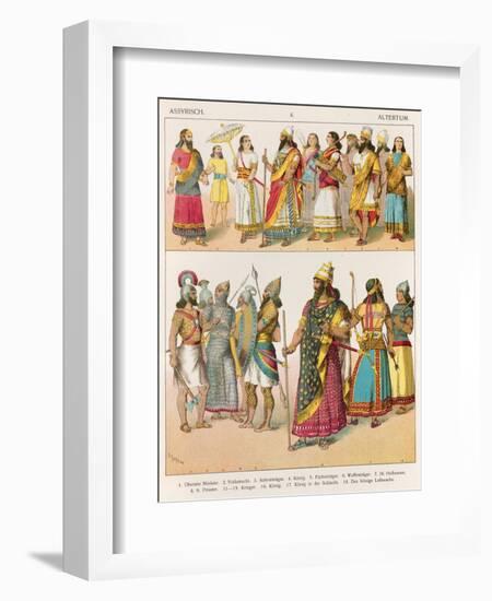 Assyrian Dress, from Trachten Der Voelker, 1864-Albert Kretschmer-Framed Giclee Print