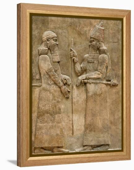 Assyrian Low-Relief of Sargon II and Dignitary-null-Framed Premier Image Canvas