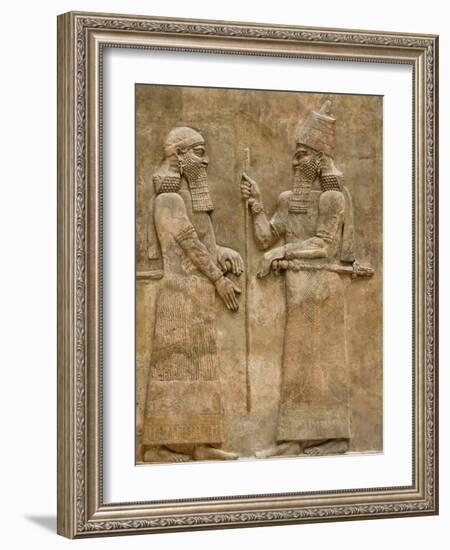 Assyrian Low-Relief of Sargon II and Dignitary-null-Framed Photographic Print