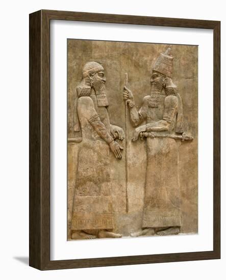 Assyrian Low-Relief of Sargon II and Dignitary-null-Framed Photographic Print