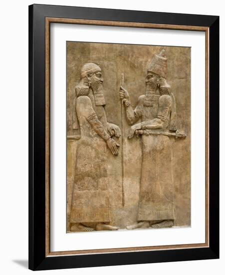 Assyrian Low-Relief of Sargon II and Dignitary-null-Framed Photographic Print