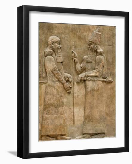 Assyrian Low-Relief of Sargon II and Dignitary-null-Framed Photographic Print