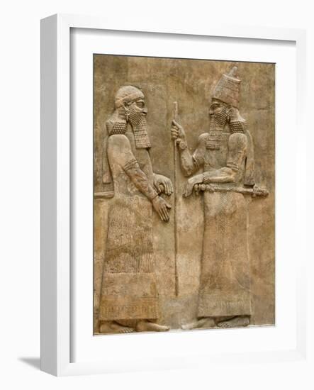 Assyrian Low-Relief of Sargon II and Dignitary-null-Framed Photographic Print