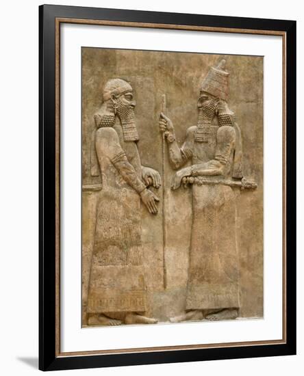 Assyrian Low-Relief of Sargon II and Dignitary-null-Framed Photographic Print