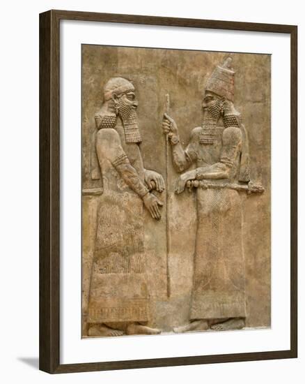 Assyrian Low-Relief of Sargon II and Dignitary-null-Framed Photographic Print