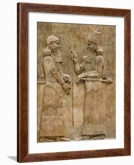 Assyrian Low-Relief of Sargon II and Dignitary-null-Framed Photographic Print